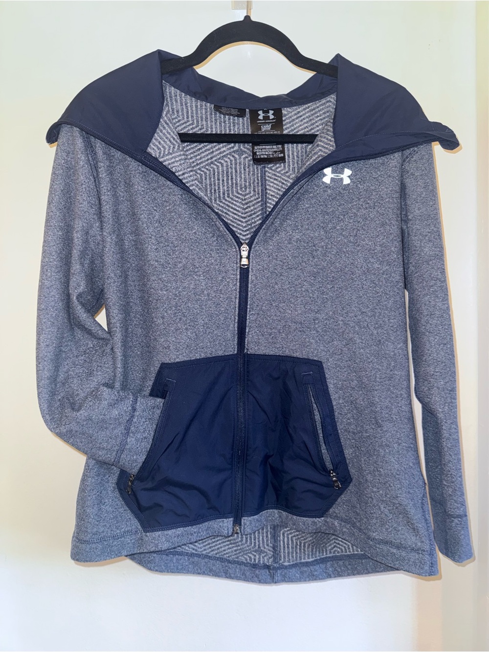 Under Armour Women's Navy Heather & Navy Zip-Up Hooded Jacket